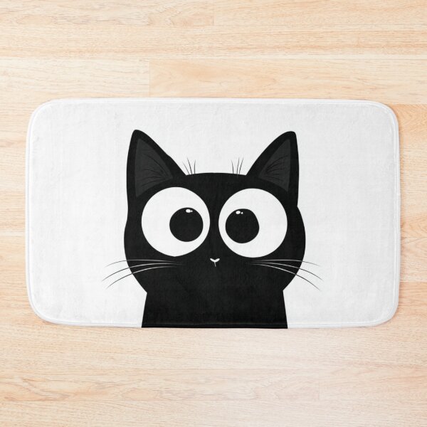 Item preview, Black Cat Large Eyes Minimalistic Art designed and sold by GrinGalore.