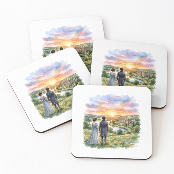 Item preview, Pastel Sunset Pemberley Pride and Prejudice Watercolor designed and sold by Fenay Designs.