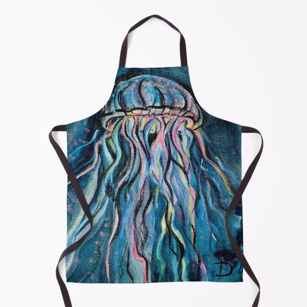 Item preview, Aesthetic watercolor painting of a colorful shiny sea jellyfish designed and sold by Dilyana Rumenova - Shantabella.