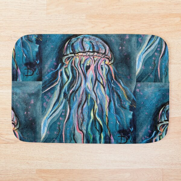 Item preview, Aesthetic watercolor painting of a colorful shiny sea jellyfish designed and sold by Dilyana Rumenova - Shantabella.