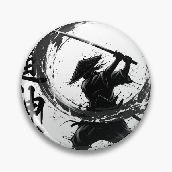 Item preview, Dynamic Samurai Ink Art – Katana Action Brush Stroke Japanese Illustration designed and sold by avwear.