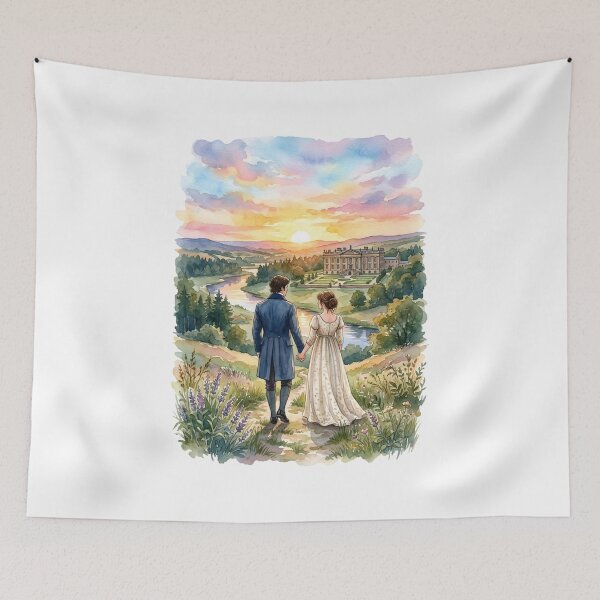 Item preview, Watercolor Pemberley Landscape Pride and Prejudice Romance designed and sold by Fenay Designs.