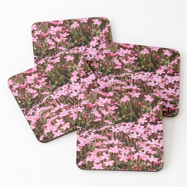 Item preview, Pink Wildflower Pattern Dense Floral Background Soft Romantic Nature Aesthetic designed and sold by onubi.