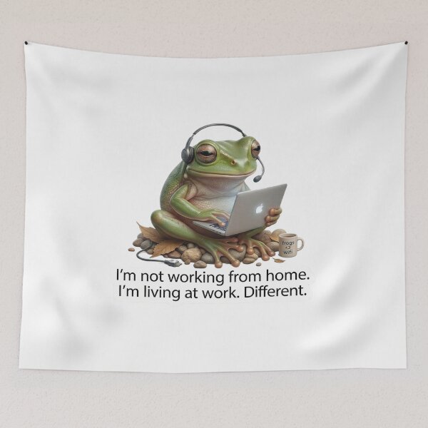 Item preview, Living At Work - Funny Tech Support & Customer Service Frog designed and sold by Arts Paradise.