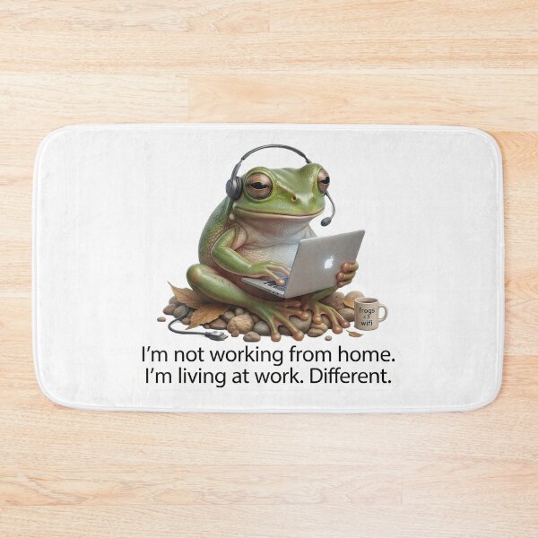 Item preview, Living At Work - Funny Tech Support & Customer Service Frog designed and sold by Arts Paradise.