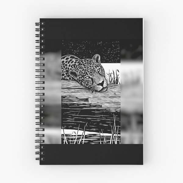 Item preview, Brazilian Pantanal Whispers: A Jaguar Onça Pintada Linocut Collection #6 designed and sold by Helios Be. Lavsh.