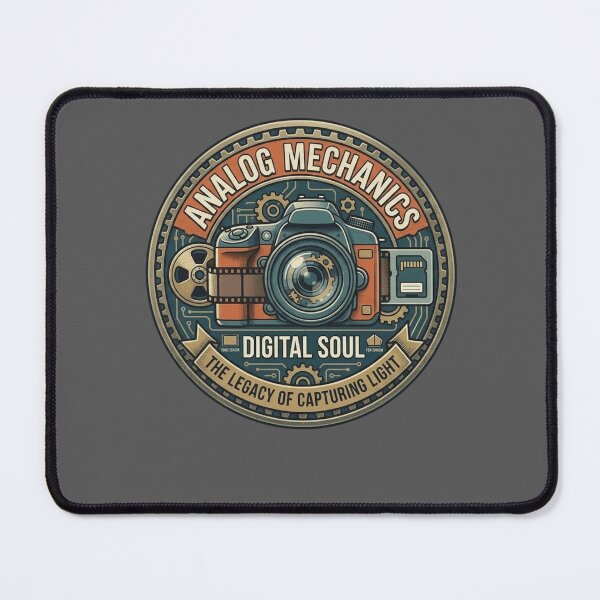 Item preview, Analog Mechanics, Digital Soul: The Legacy of Capturing Light Retro Camera Badge designed and sold by FarDesign.
