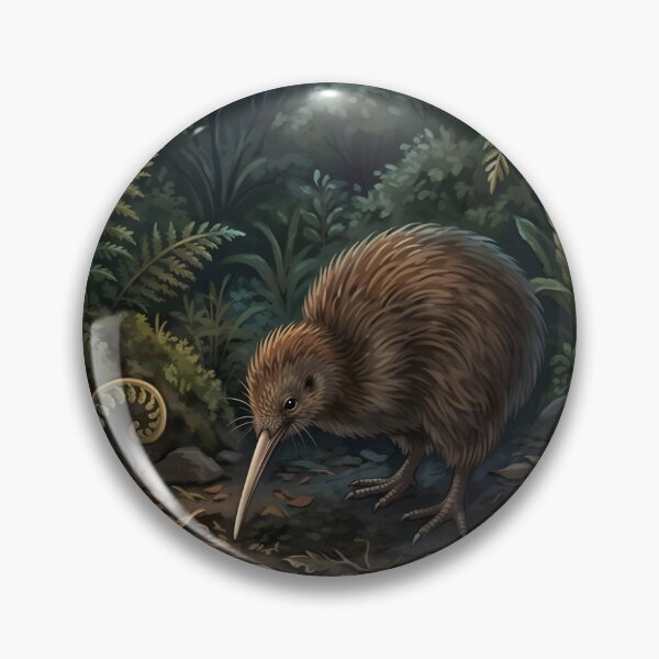 Item preview, Kiwi Bird Nocturnal Forest Art - New Zealand Wildlife designed and sold by RubisLeaf.