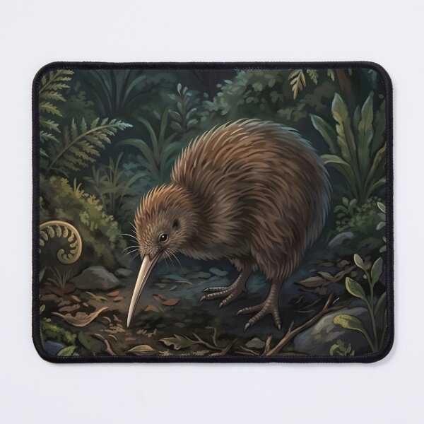 Item preview, Kiwi Bird Nocturnal Forest Art - New Zealand Wildlife designed and sold by RubisLeaf.