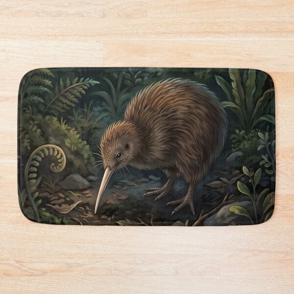 Item preview, Kiwi Bird Nocturnal Forest Art - New Zealand Wildlife designed and sold by RubisLeaf.