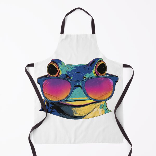 Item preview, Frog in sunglasses smiling in simple design on white background designed and sold by CreativeLarysa.