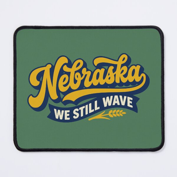 Item preview, Retro Nebraska We Still Wave Vintage Midwest Aesthetic Lettering designed and sold by Cozy-Old-Pub.