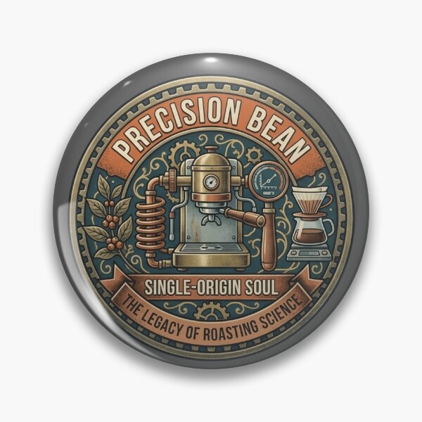 Item preview, Precision Bean: Single-Origin Soul & The Science of Roasting Retro Badge designed and sold by FarDesign.