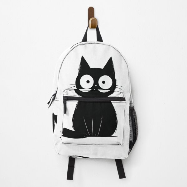 Item preview, Cute Black Cat Large Eyes Cartoon Art designed and sold by GrinGalore.