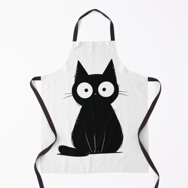 Item preview, Cute Black Cat Large Eyes Cartoon Art designed and sold by GrinGalore.