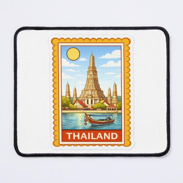 Item preview, Thailand Wat Arun Travel Stamp Sticker Magnet designed and sold by CLOUTKULT.