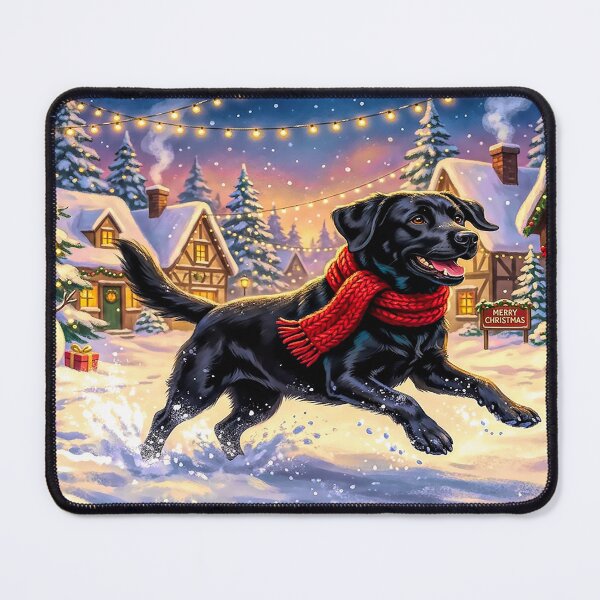 Item preview, Black Labrador Having Christmas Fun in the Snow designed and sold by acceleratorhams.