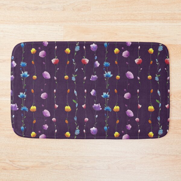 Item preview, Floral LINE Patten Dark Violet background designed and sold by VitSArt.
