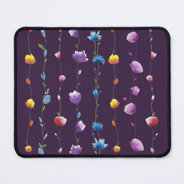 Item preview, Floral LINE Patten Dark Violet background designed and sold by VitSArt.