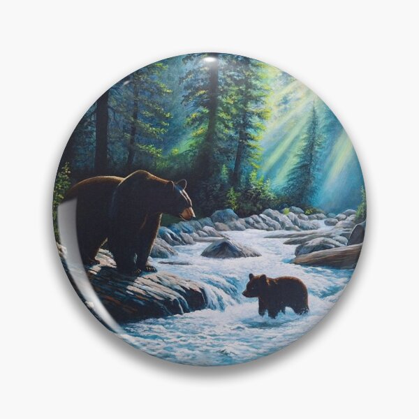 Item preview, - Momma Bear Wildlife Scene – Home Decor Print from My Original Painting designed and sold by White Buffalo Art.