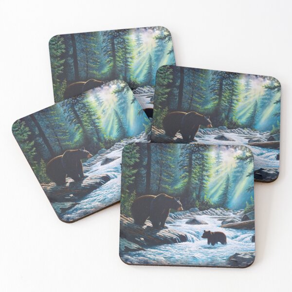 Item preview, - Momma Bear Wildlife Scene – Home Decor Print from My Original Painting designed and sold by White Buffalo Art.