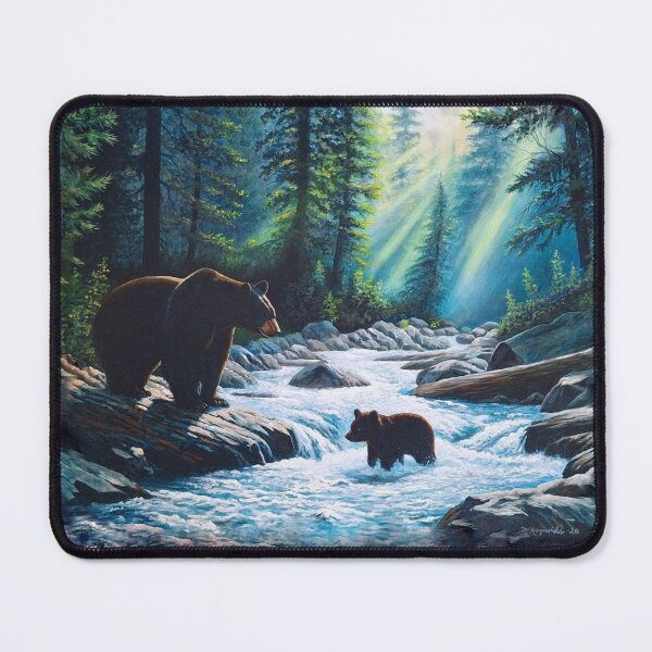 Item preview, - Momma Bear Wildlife Scene – Home Decor Print from My Original Painting designed and sold by White Buffalo Art.