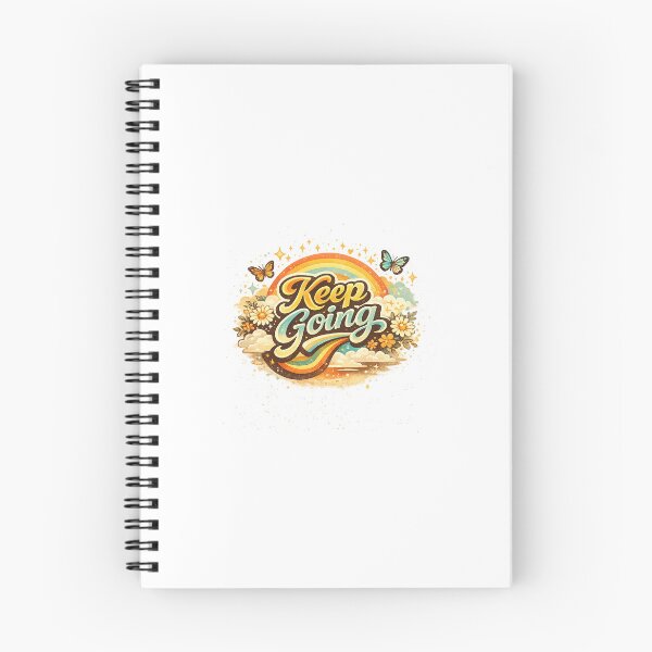 Item preview, Keep Going Motivational Retro Rainbow Floral Quote designed and sold by Artbysarmina.