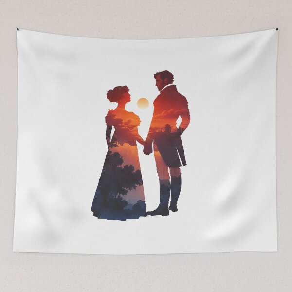 Item preview, Romantic Sunset Silhouette Pride and Prejudice Jane Austen designed and sold by Fenay Designs.