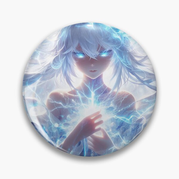 Item preview,  Thunder Core Sovereign: Ethereal White Hair Anime Goddess Unleashing Absolute Divine Lightning and Pure Spiritual Energy designed and sold by MouradStudio.