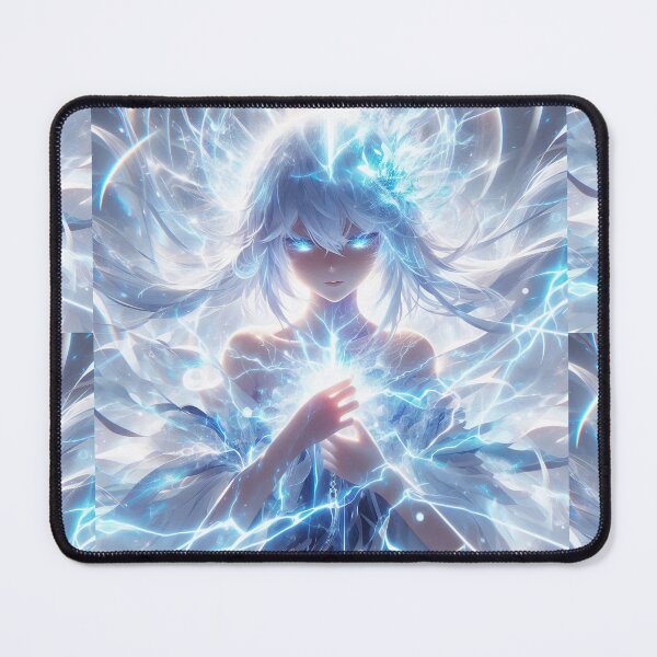 Item preview,  Thunder Core Sovereign: Ethereal White Hair Anime Goddess Unleashing Absolute Divine Lightning and Pure Spiritual Energy designed and sold by MouradStudio.
