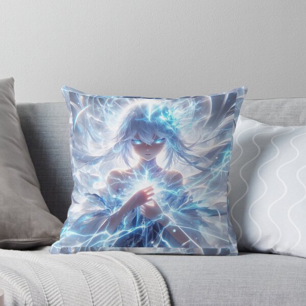 Item preview,  Thunder Core Sovereign: Ethereal White Hair Anime Goddess Unleashing Absolute Divine Lightning and Pure Spiritual Energy designed and sold by MouradStudio.