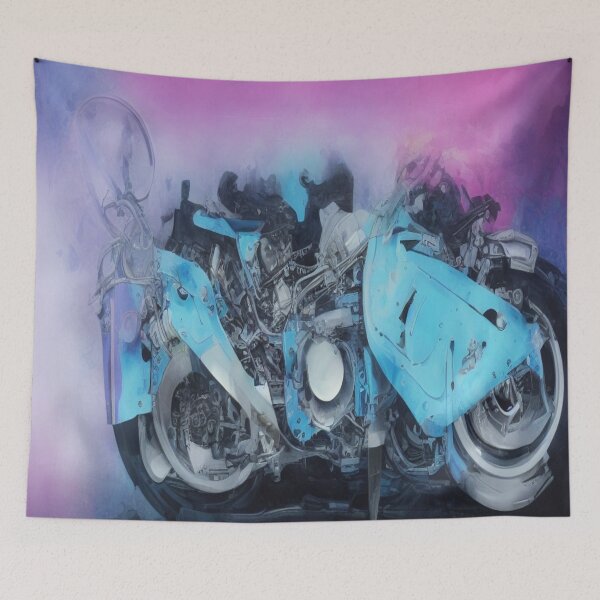 Item preview, Futuristic motorcycle in dynamic color energy – Abstract Machine Vision designed and sold by FotoworldEdel.