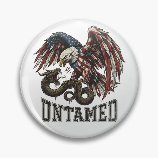 Item preview, Untamed American Eagle vs Snake Battle - Patriotic Wounded Eagle designed and sold by JVDesignsShop.