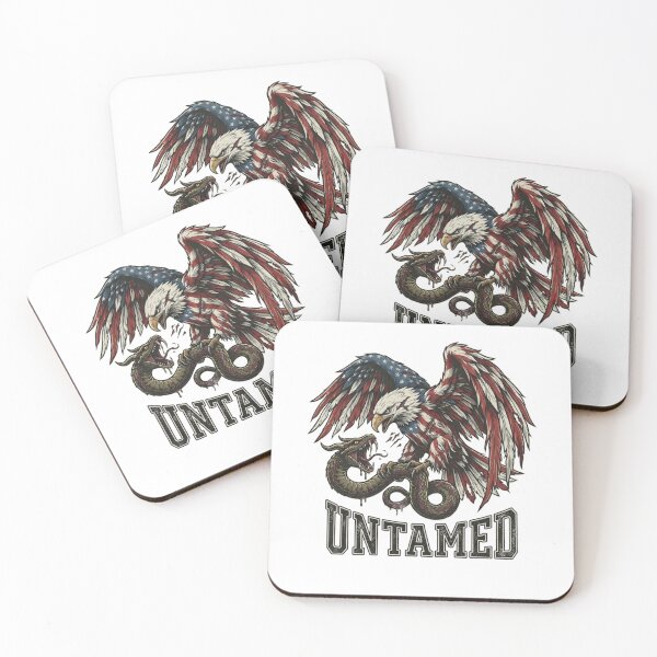 Item preview, Untamed American Eagle vs Snake Battle - Patriotic Wounded Eagle designed and sold by JVDesignsShop.