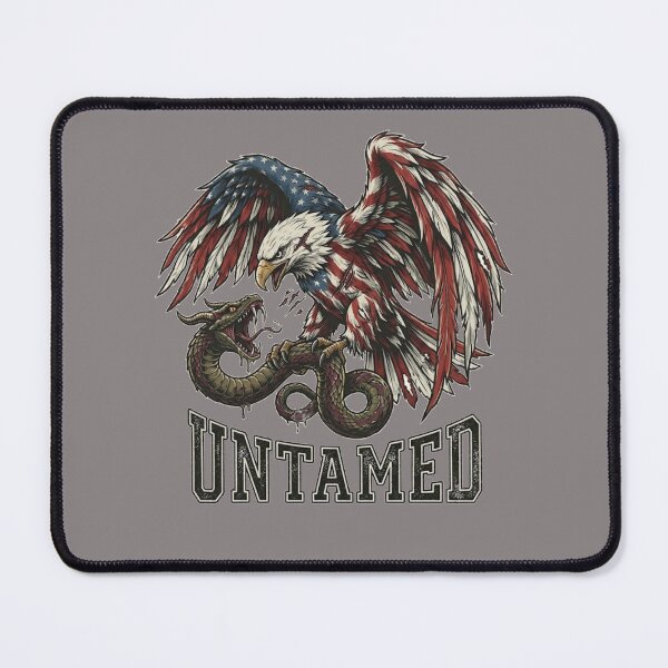 Item preview, Untamed American Eagle vs Snake Battle - Patriotic Wounded Eagle designed and sold by JVDesignsShop.