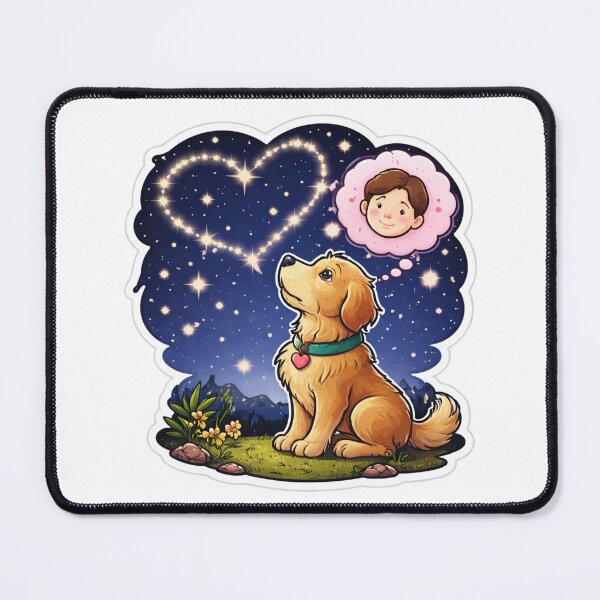 Item preview, Dog Looking at Stars Thinking of Owner Sticker | Loyal Pet Love Emotional Night Sky Design designed and sold by Dasts Cart.