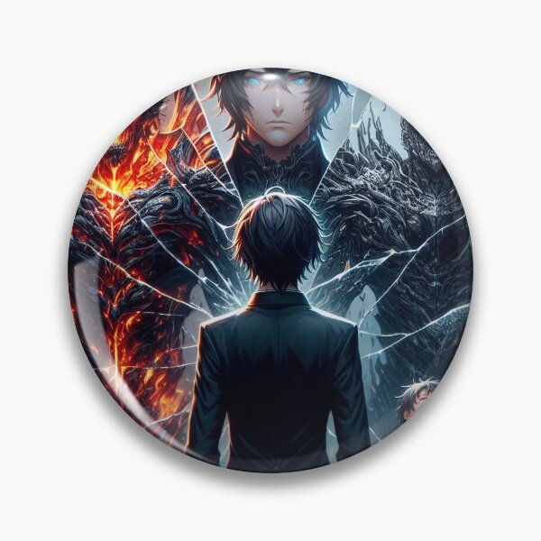 Item preview, Fragments of a Fractured Self: Anime Psychological Art of a Man Confronting Inner Demons, Childhood Trauma, and Fire-Eyed Monster in a Shattered Mirror designed and sold by MouradStudio.