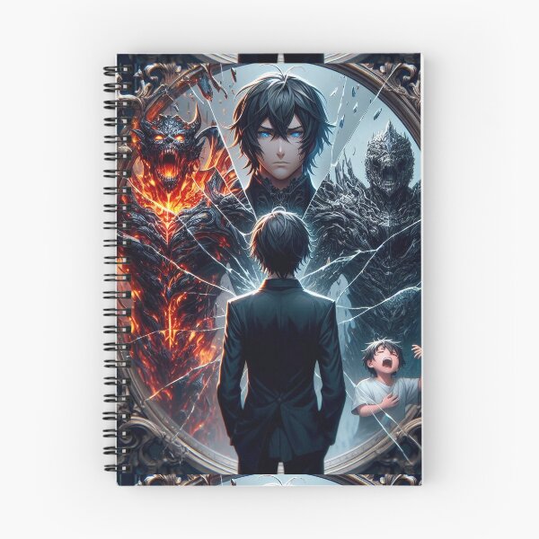 Item preview, Fragments of a Fractured Self: Anime Psychological Art of a Man Confronting Inner Demons, Childhood Trauma, and Fire-Eyed Monster in a Shattered Mirror designed and sold by MouradStudio.