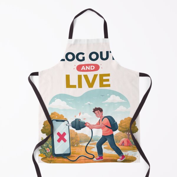 Item preview, Log out and live, digital detox, unplug, nature, motivational quote designed and sold by Raxid2022.