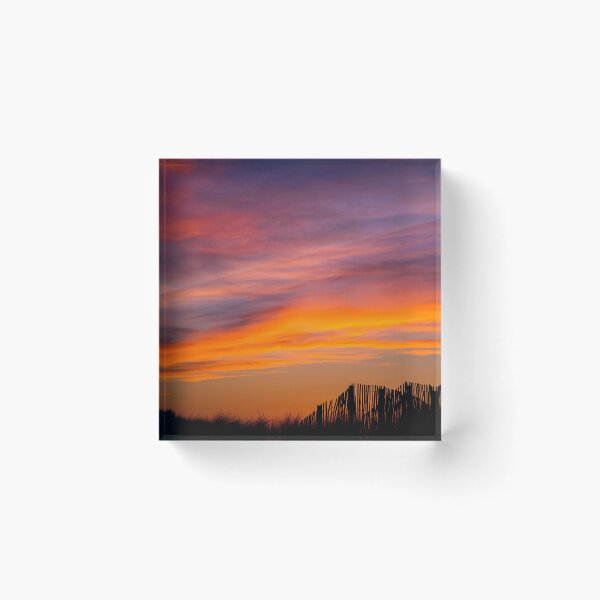 Item preview, Sunset Silhouette - Fence posts in the dunes of a North Wales beach designed and sold by SadSacDesigns.