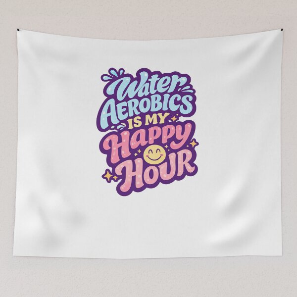 Item preview, Water Aqua Aerobics Is My Happy Hour Funny Quote designed and sold by SkeletonsDanger.