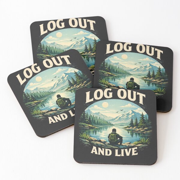 Item preview, log out and live, digital detox, unplug, nature, motivational quote designed and sold by Raxid2022.