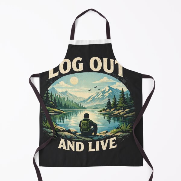 Item preview, log out and live, digital detox, unplug, nature, motivational quote designed and sold by Raxid2022.