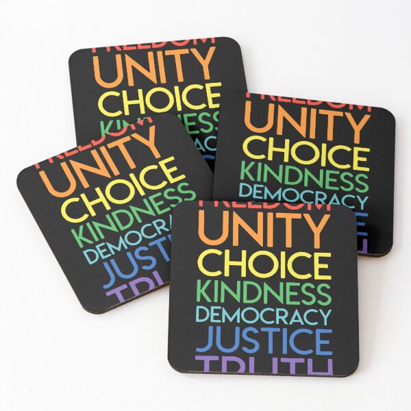 Item preview, Freedom Unity Choice Kindness Democracy Justice Truth Funny designed and sold by sawczy-shop.