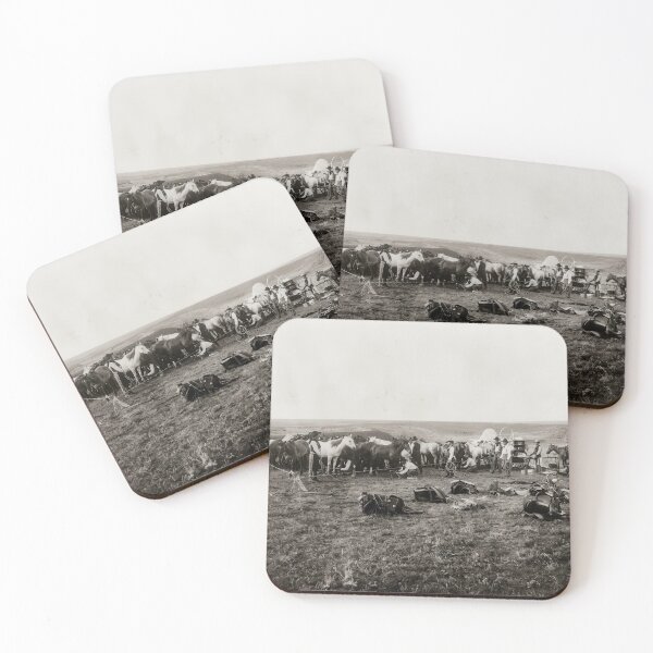 Item preview, Vintage Cowboy Camp Horses Prairie Black White Photograph designed and sold by TheSoulOfArt.