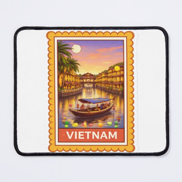 Item preview, Vietnam Hoi An Lantern Boat Travel Stamp Sticker Magnet designed and sold by CLOUTKULT.