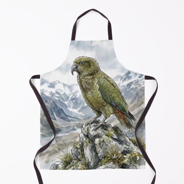 Item preview, Kea Parrot Watercolor - New Zealand Alpine Mountain Wildlife designed and sold by RubisLeaf.