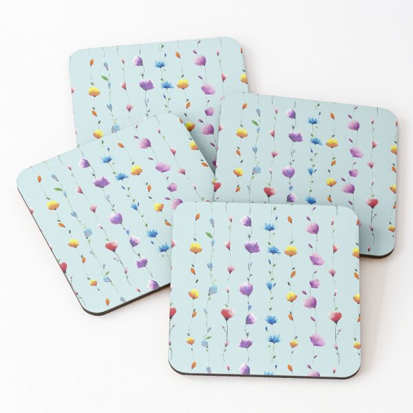 Item preview, Floral LINE Patten on Blue background designed and sold by VitSArt.