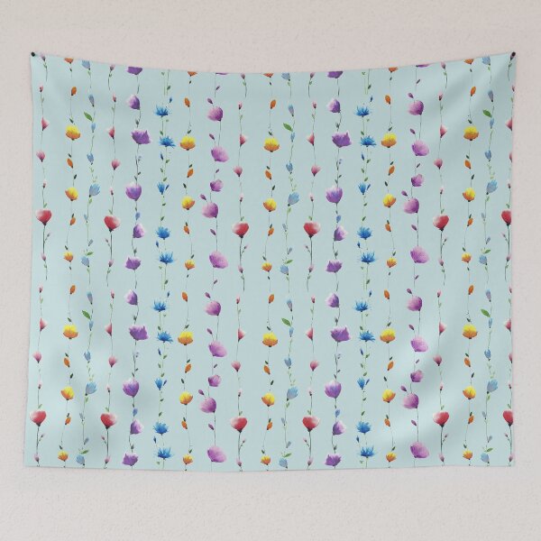Item preview, Floral LINE Patten on Blue background designed and sold by VitSArt.