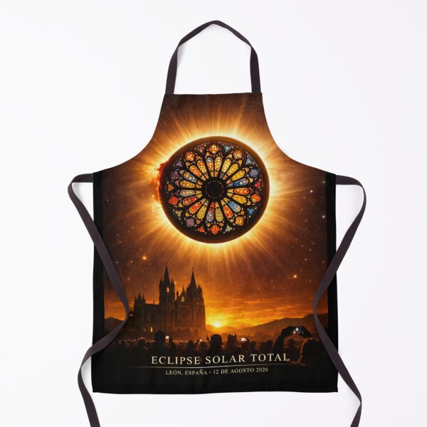 Item preview, Total Solar Eclipse León Spain 2026 – Cathedral Stained Glass Poster designed and sold by LaPolilladPapel.